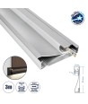 GloboStar® SKIRTINGBOARD-PROFILE 70850-3M Προφίλ Αλουμινίου - Βάση & Ψύκτρα Ταινίας LED με Λευκό Γαλακτερό Κάλυμμα - Επιφανειακή Χρήση για Περβάζι - Πατητό Κάλυμμα - Ασημί - 3 Μέτρα - Μ300 x Π1.6 x Υ8cm